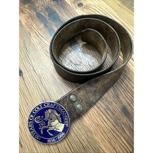 Colt Firearms Vintage Belt Buckle Brown Leather